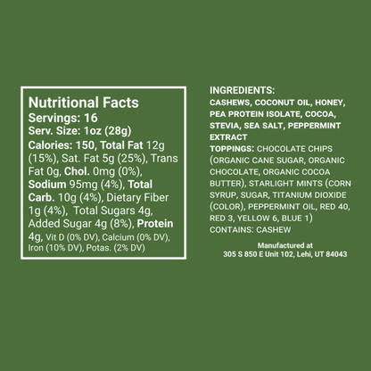 Peppermint Brownie Cashew Butter Jar