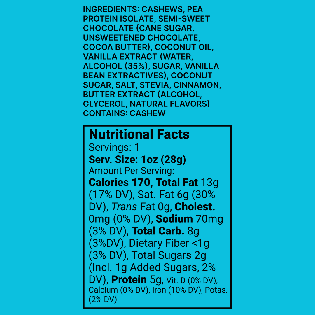 Party Pump Cookie Doh' Squeezie – nutrition label and ingredient list on a blue background