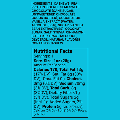 Party Pump Cookie Doh' Squeezie – nutrition label and ingredient list on a blue background
